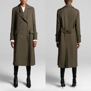 $1122 A.L.C. Olive Green Lisbon Trench Double Breasted Army Jacket size 4